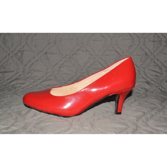 LifeStride Soft System Parigi Red Patent Pumps Heels Size 6.5W Women’s 2” Heel - Picture 4 of 10